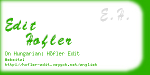 edit hofler business card
